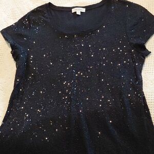 Calvin Klein Women's Black Sequin Tee